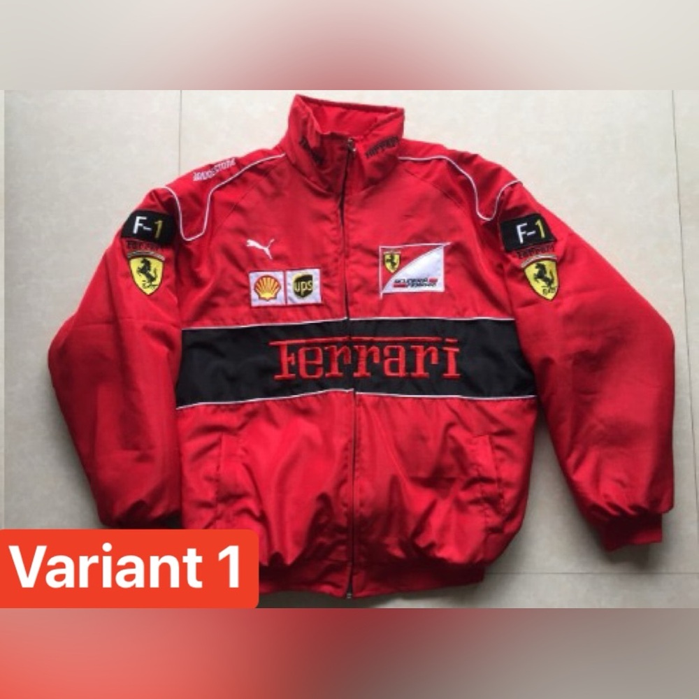 Ferrari Unisex Jacket Red Cotton and Polyester blend Thick Jacket Racing Jacket